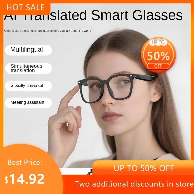Echowear Smart AI Translation Meeting Minutes Simultaneous Interpretation Magnetic Quick Change Glasses Smart Bluetooth Glasses