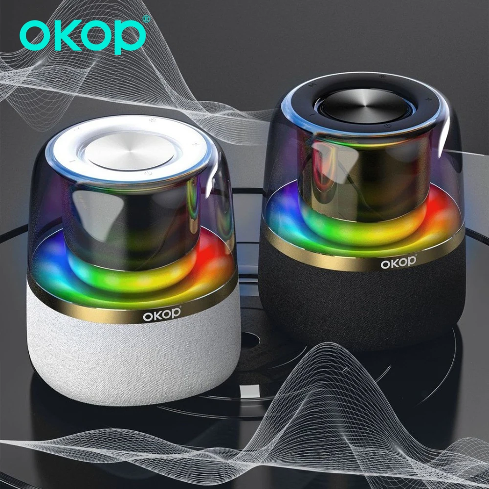OKOP Bluetooth Audio,Harmanka100W High-power Subwoofer,Outdoor High-volume Speakers,RGB Colorful Ambient Lights,Caixa De Som USB