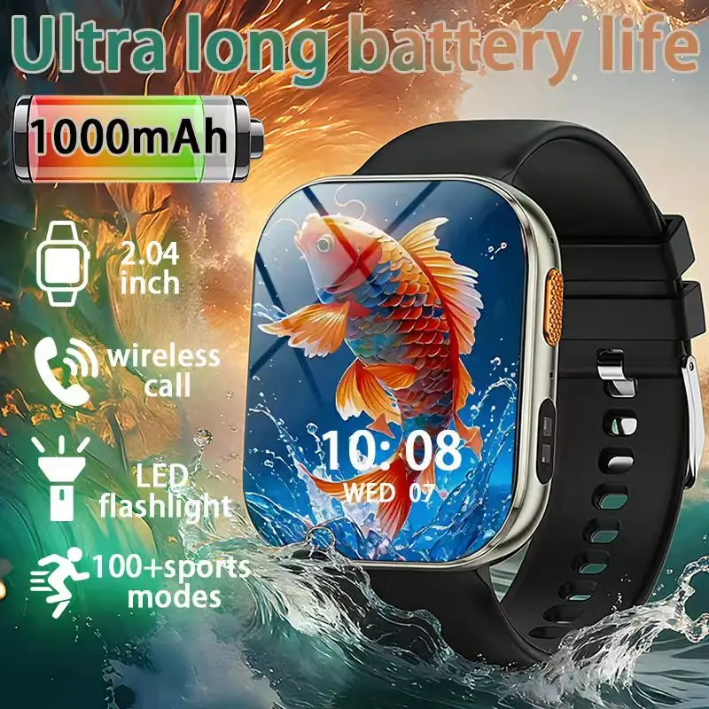 2026 new wireless calling smartwatch |,1000mAh battery,100+sport mode,compatible with iPhone/Android smartphones - birthday gift