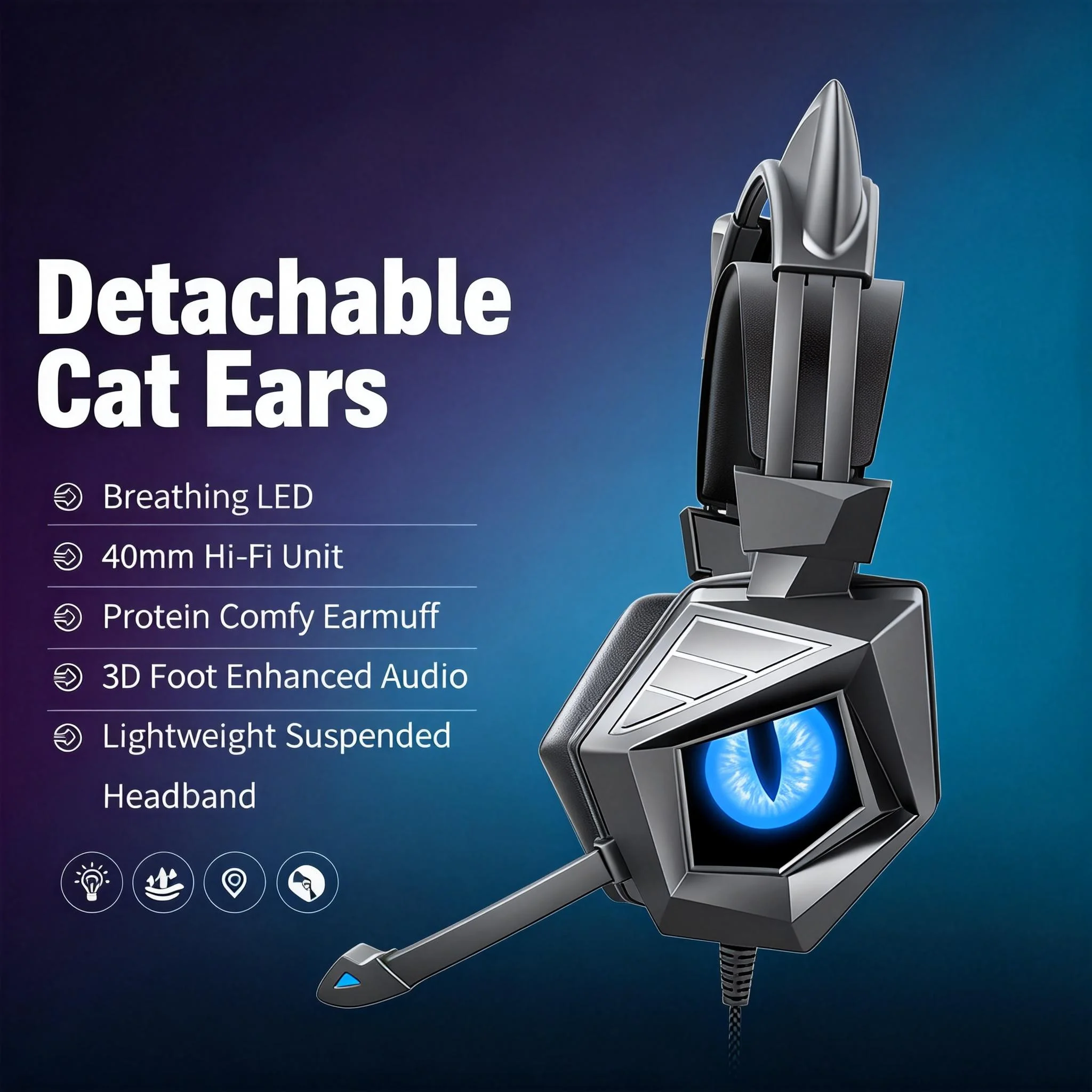 New Professional Wired Gaming Headphones With Microphone Led Light For Computer PS4 PS5 Xbox Bass Stereo PC Gaming Headset Gifts