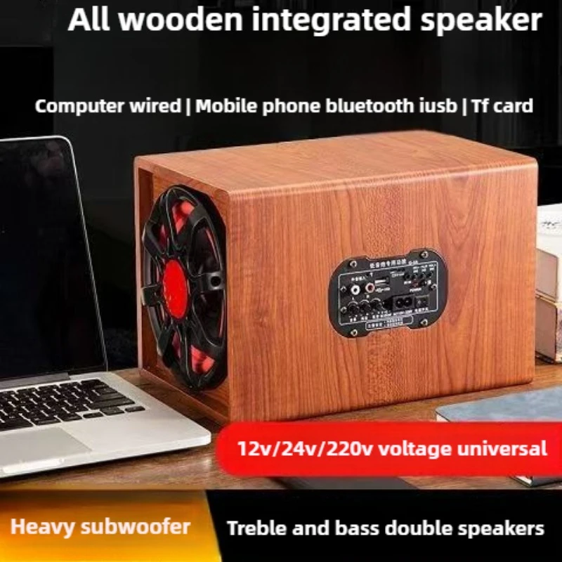 Car Load Subwoofer Wireless Bluetooth 12v24v Van Stereo 220v Household Usb Active Speaker
