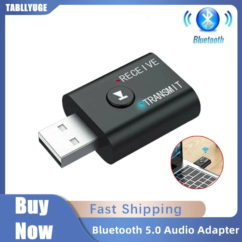 Bluetooth 5.0 Audio Transmitter Receiver 3.5mm AUX Jack RCA USB Dongle Stereo Wireless Adapter for TV Car Kit Speaker Headphone