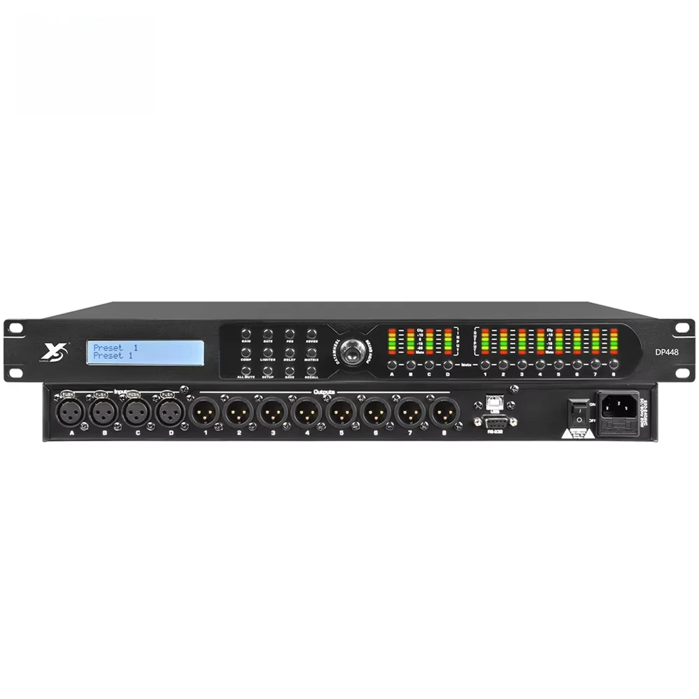 4 In 8 Out Digital Speaker Management Processor With Software Delay EQ Professional DSP Audio Processor