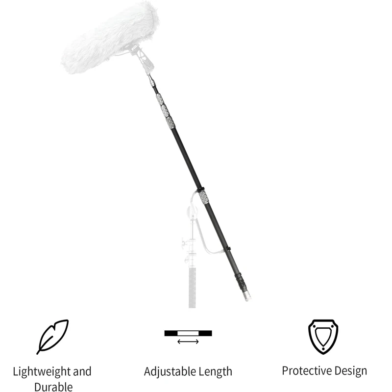 Selens Portable Adjustable Microphone Radio Pickup Microphone Boom Arm 5-Section Extendable Handheld Microphone Holder Tripod