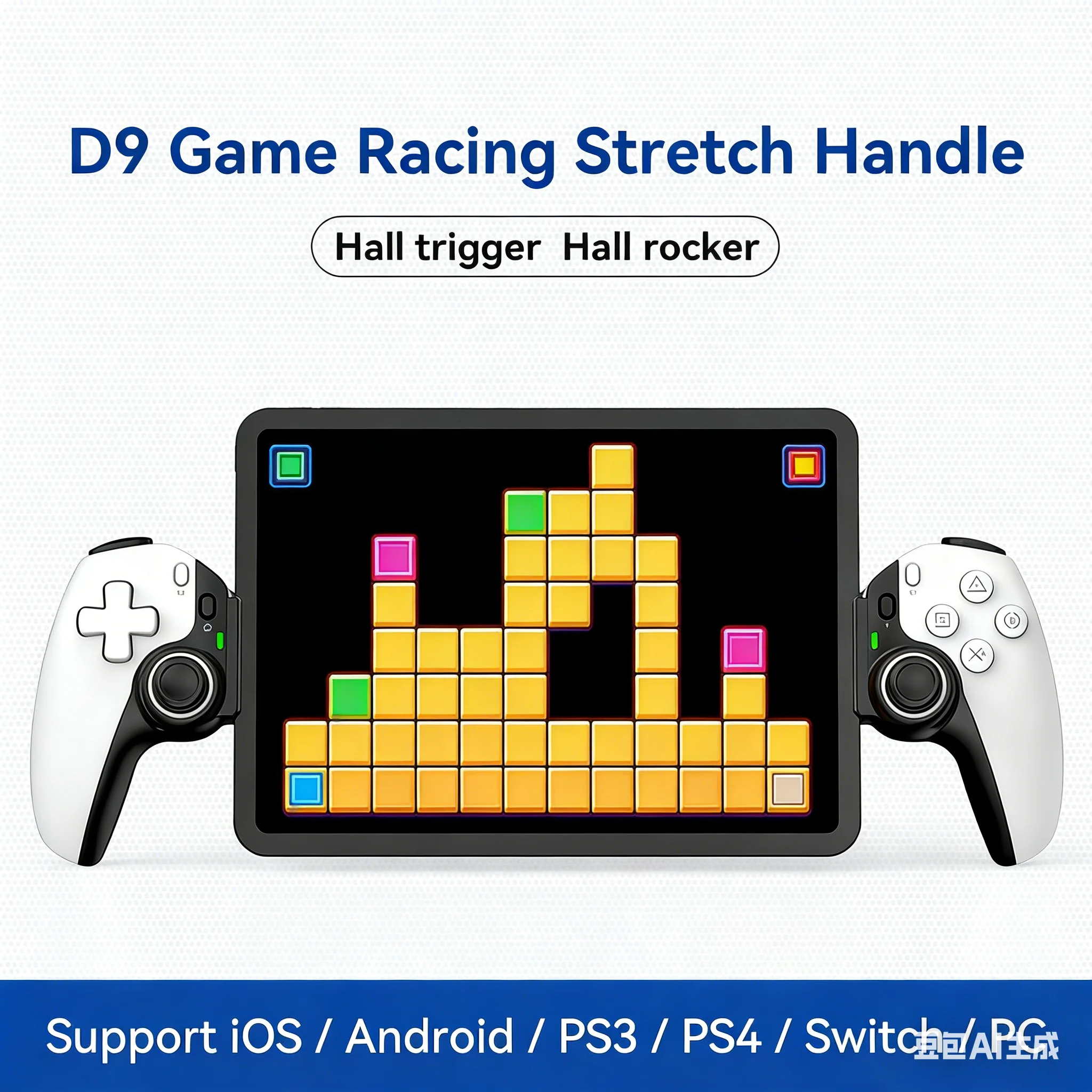 D9 Wireless Bluetooth Game Controller Stretchable Gamepad for Switch Compatible Phone Tablet PC Streaming Gaming