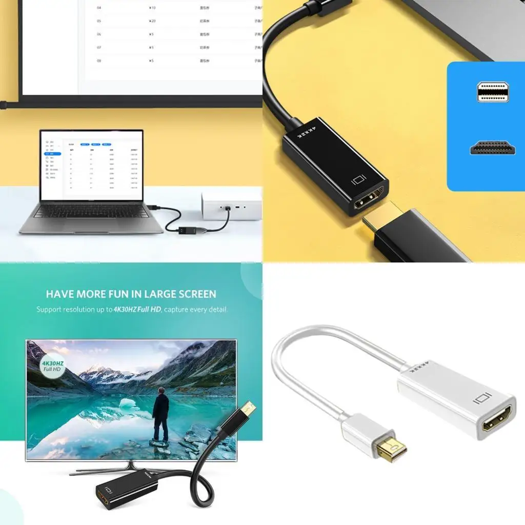 R53C Compactly Mini DP to Hdmis 4K Cable Plugs and Play Adapter For Mini  Devices Display Streaming Traveling Use