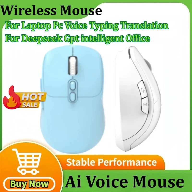 AI Powered Wireless Smart Mouse Voice Typing Intelligent Writing Real Time Translation and Office Essentials for Laptop Pc Voice