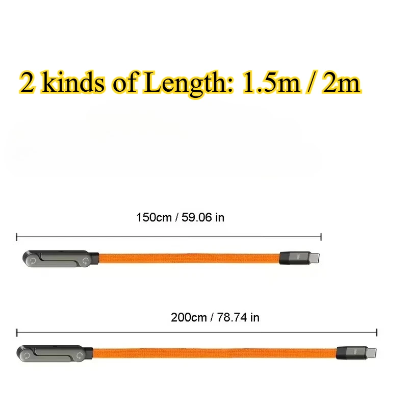 65W 2 in 1 USB To Type C Cable Foldable Bracket Data Cable TypeC Fast Charging Desk Holder Cord For iPhone Huawei Xiaomi Samsung