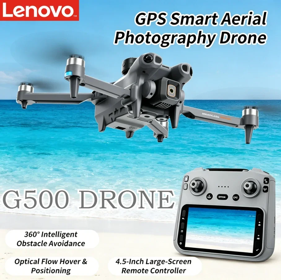 Lenovo G500 5G Foldable GPS Drone 4.5 Inch Screen RC Optical Flow Obstacle Avoidance Dual WiFi Aerial Photography Drone