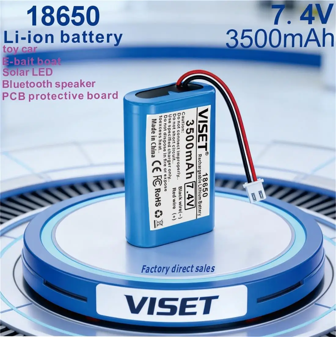 7.4V 18650 14000mAh with wires Li-ion rechargeable battery with PCB for Bluetooth Speaker Remote control toy car fishing boat