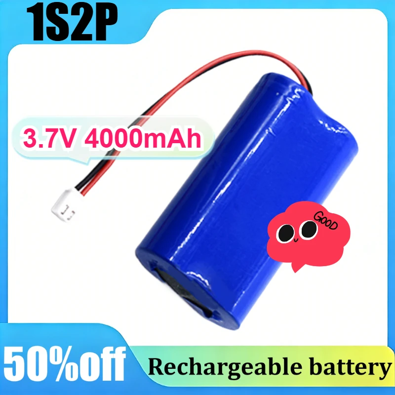 1S2P 3.7V 18650 Lithium Battery Pack 4000mAh 4Ah Rechargeable Battery for CCTV Speaker Toy Car