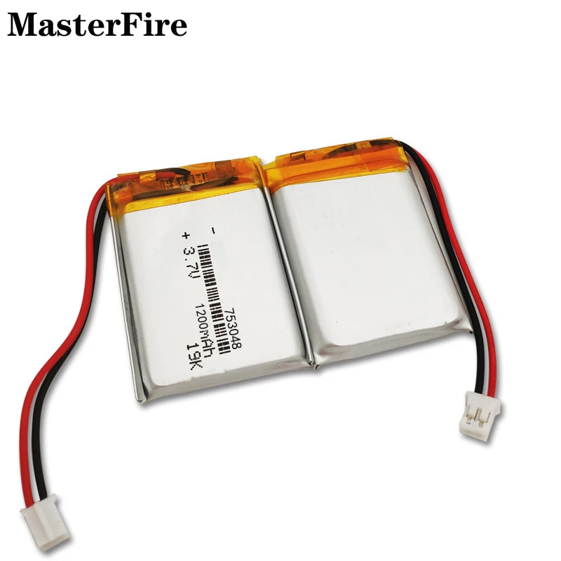20pcs/lot 3.7V 1200mah Rechargeable Lithium Polymer Battery 753048 for Car Camera Smart Speaker Game Player Tablet PC Batteries