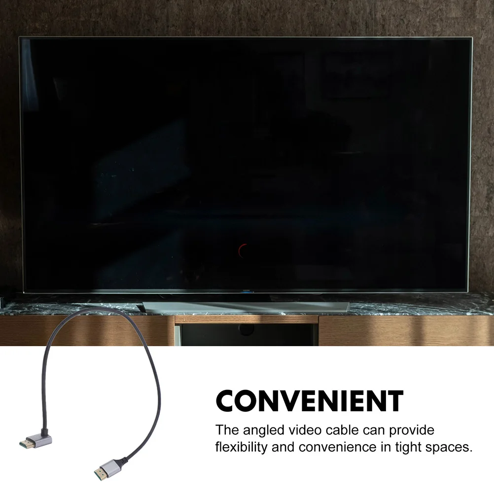 8K Video 5M Upward Bend Male to Pc Connector Male Video Cables Monitor Connector for PC Gaming Console Adapter