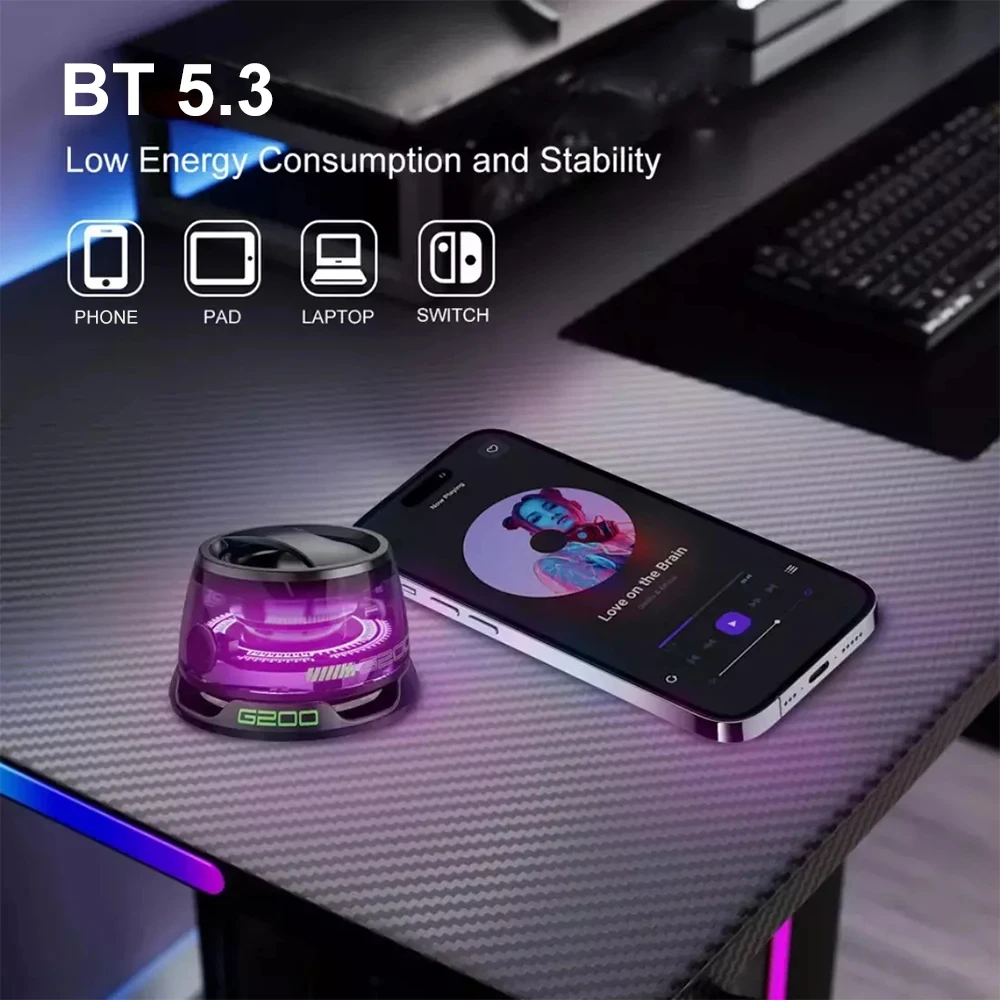 Gtwoilt  RGB Bluetooth 5.3 Speaker Portable Magnetic Speaker Mini Speaker Multifunctional for PC Macbook XIAOMI HUAWEI iPhone