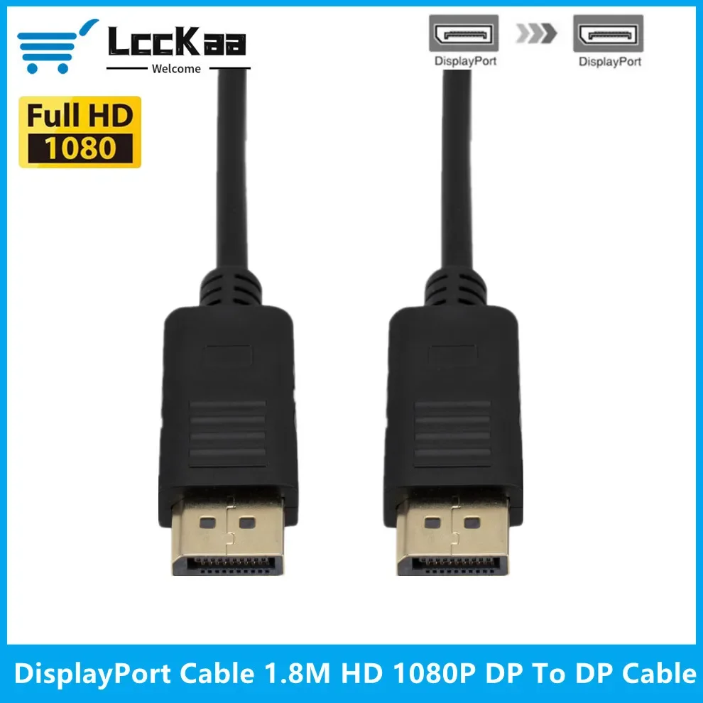 LccKaa Displayport Cable 1080P DP to DP Video Audio Cable for Xiaomi TV Box PC Laptop Monitor Video Game DP Cable Display Port