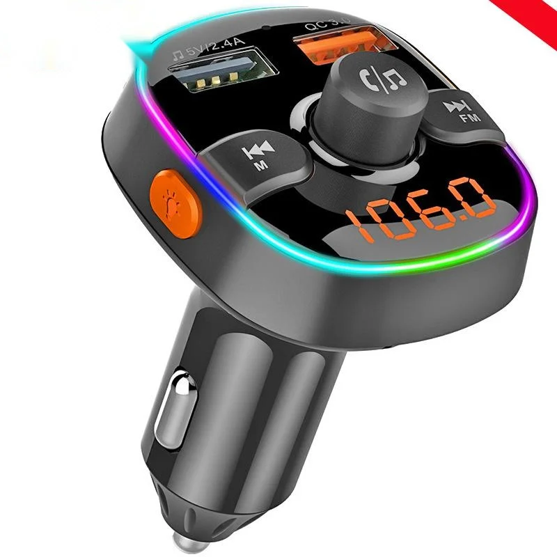 Car Mp3 Insert Card Dual USB Wholesale QC3.0 Smart Fast Charging BC52 Car Bluetooth Player FM Transmitter