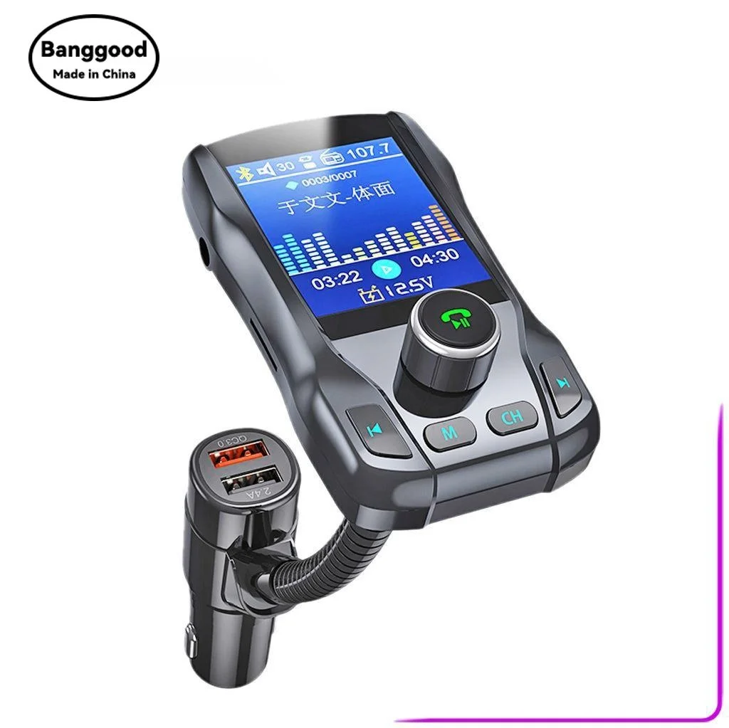 FM39 Color Screen Car Bluetooth MP3 Player FM Transmitter Dual USB Fast Charging Charger