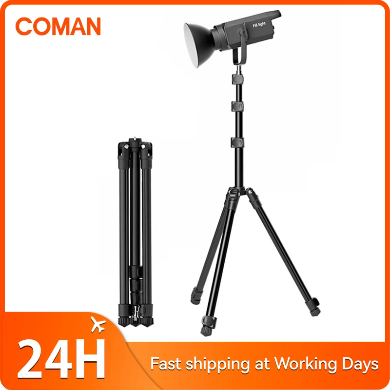 COMAN MT-85 Extendable Photography Light Stand Adjustable Light Tripod 1/4'' Screw For LED Light Flash Softbox Travel Monopod