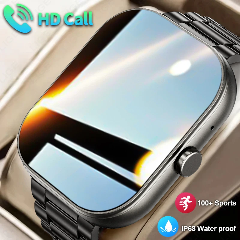 LIGE Smart Watch Women 2.01-inch Large Screen Watches Bluetooth Call Waterproof Sport Fitness Tracker Men Smartwatch For Xiaomi