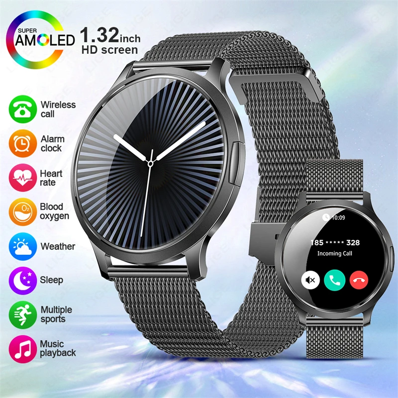 LIGE Ultra-thin AMOLED Screen Smart Watch Women Sport Bracelet Custom Watch Face Bluetooth Call Luxury Smartwatch For Xiaomi