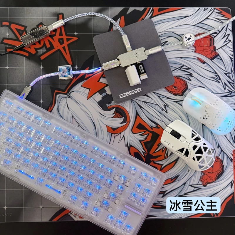 Winshop Mechanical Keyboard Wire Separable 1 To 2 8K Type C USB Port Desktop Computer Gaming Keyboard Data Cable Professional