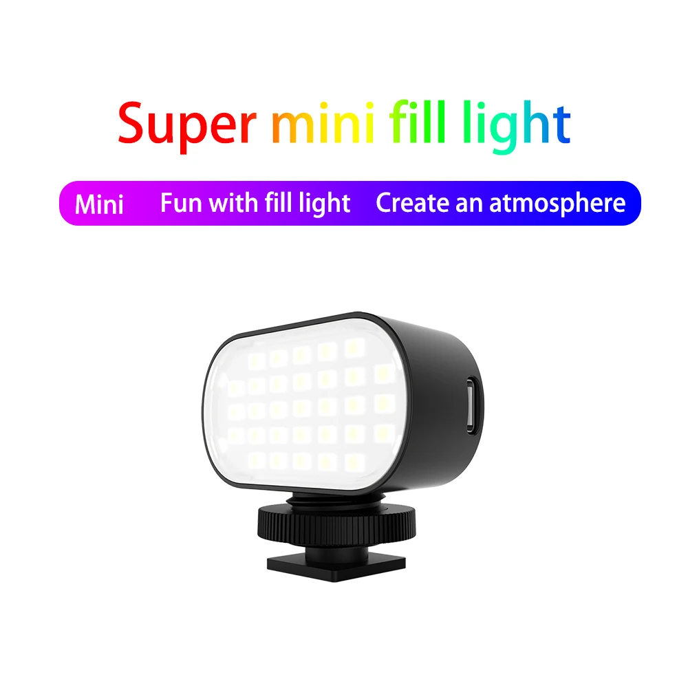Ultra Mini Rechargeable LED Video Light for Tiktok Camera Fill Light Lamp Photography Camera LED Light for iphone huawei Xiaomi