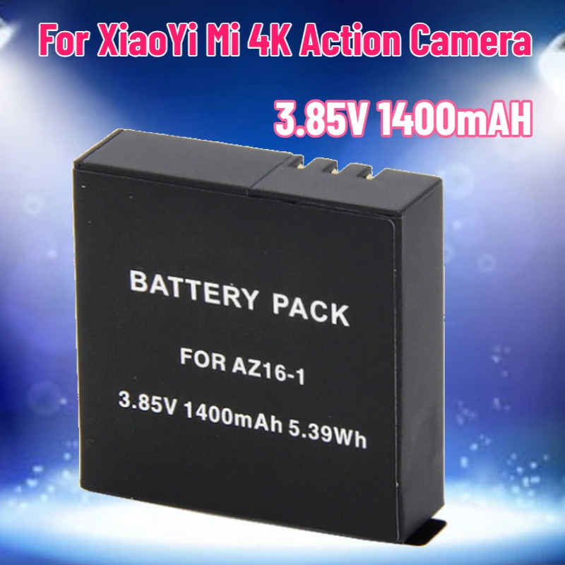 3.85V 1400mAH FOR Xiaomi YI 4K Batteries AZ16-1 AZ16 1 Bateria for XiaoYi Mi 4K Action Camera Rechargeable Battery