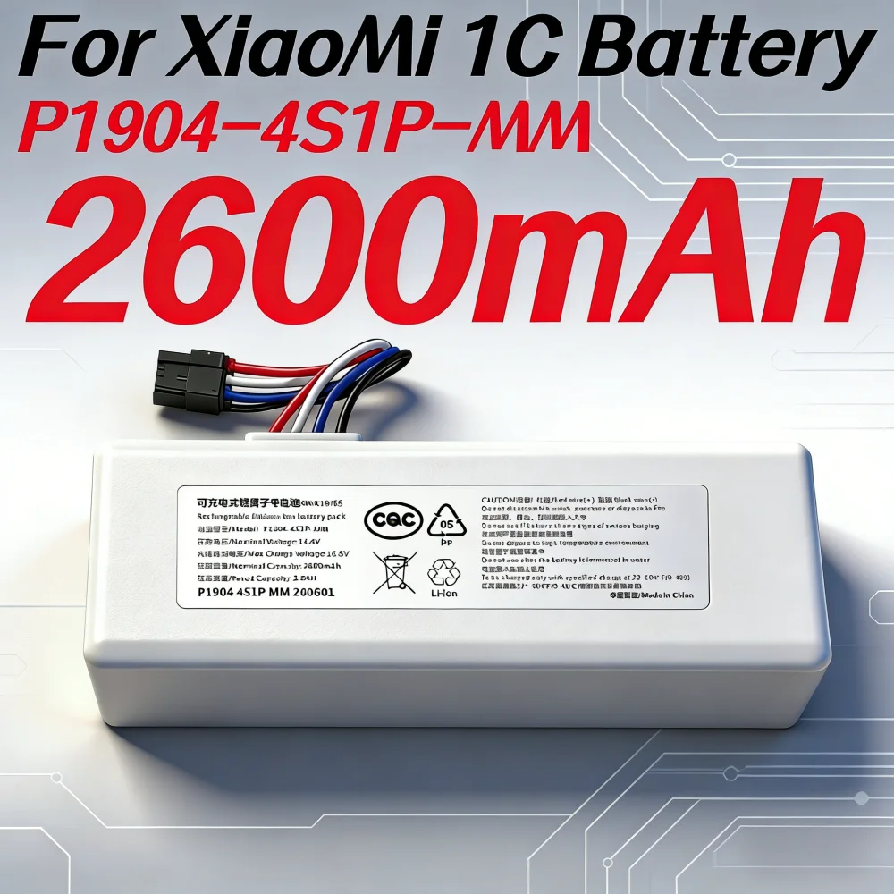 14.4V 5200mAh Sweeper Battery 1C P1904-4S1P-MM for Xiaomi Mijia Mi Vacuum Cleaner Sweeper 18650 Li-Ion Rechargeable Battery