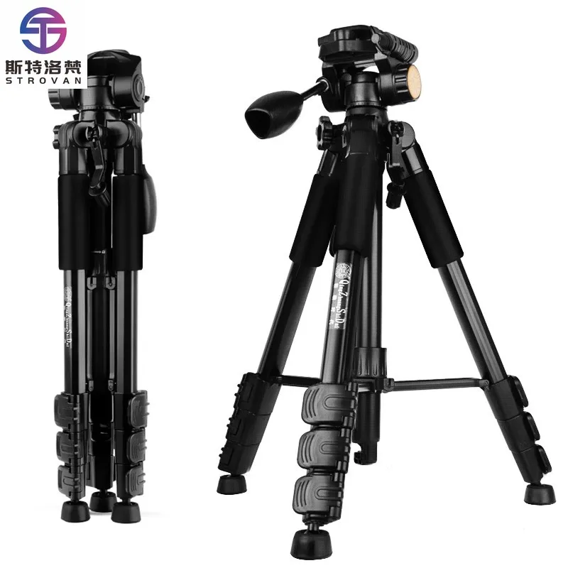 Q111H Professional Aluminum Portable Travel Video Tripod New Digital SLR with Steel Head