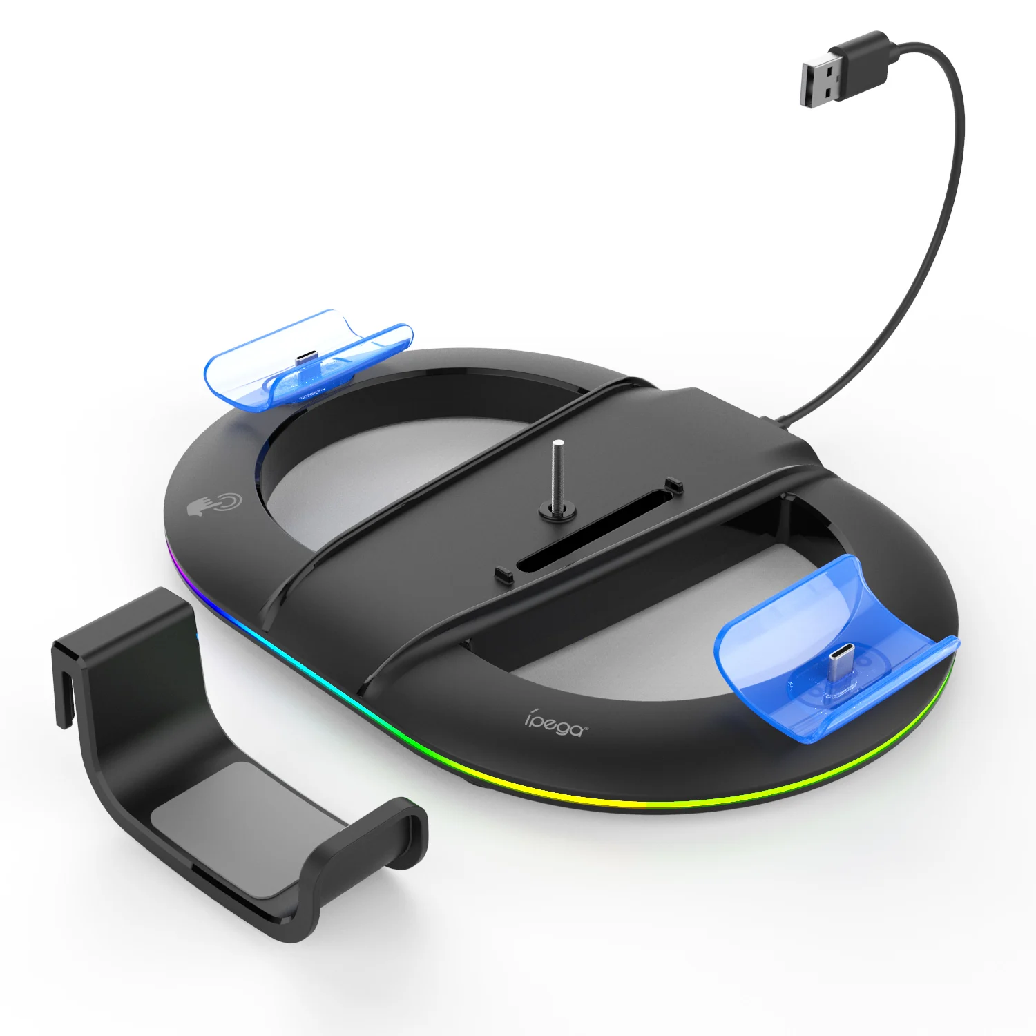 For PS5 Slim Stand With RGB LED Lighting And for PS5 Slim Controller Quick Charger For ps 5 Slim