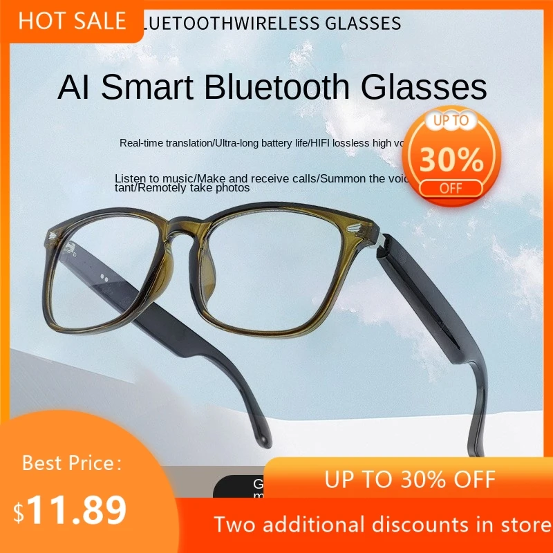 Bluetooth Smart Glasses HIFI Music Voice Assistant Hands-free Call Ultra-light Fashion Eyeglasses For Men Women Daily Use Hot