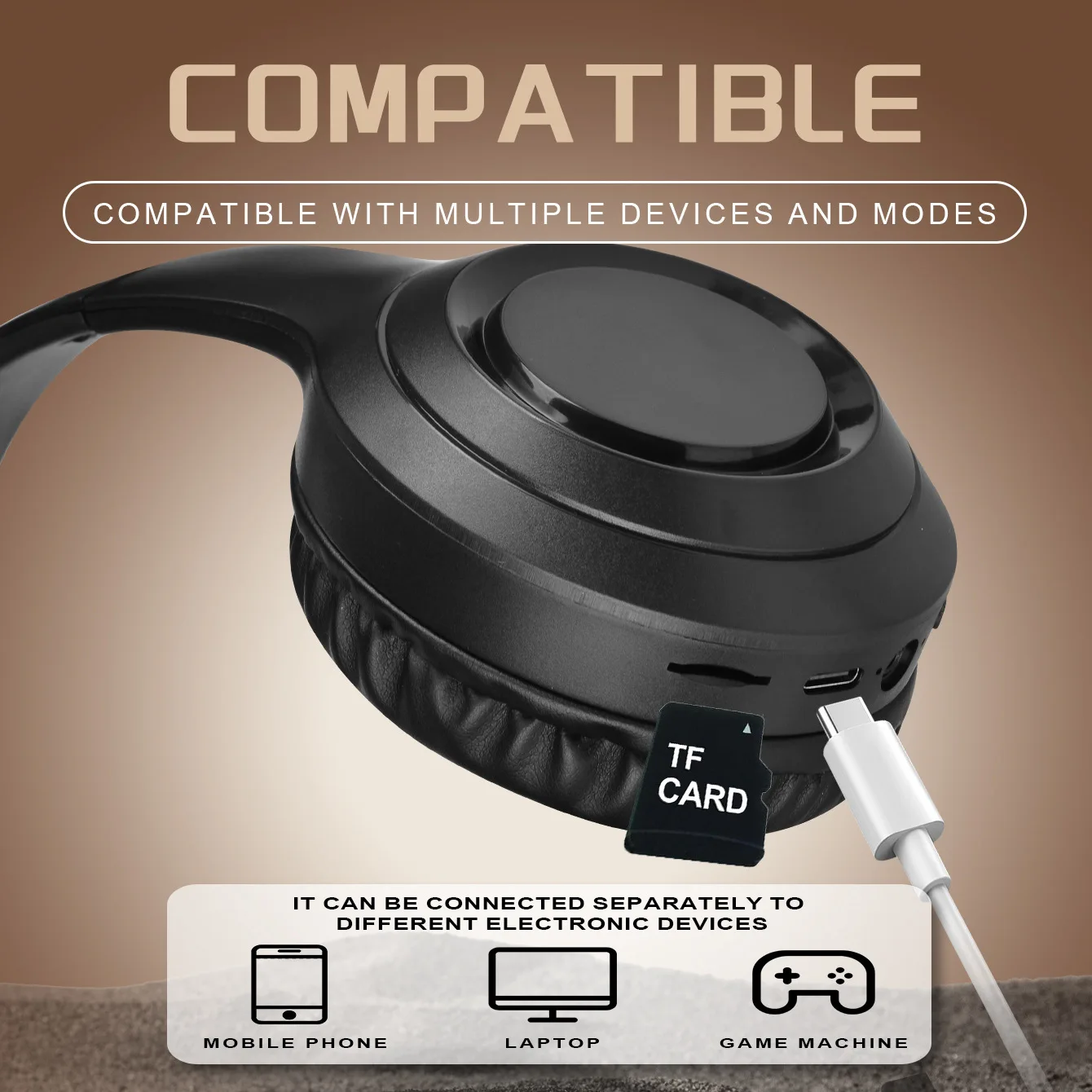 DR58 Wireless Bluetooth 5.3 Headphones Over Ear Headset Foldable 150mah Hifi Noise Reduction Sports Earphone Support TF Card