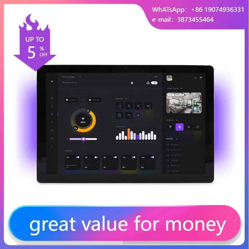 Wall Mount Smart Home Control Panel Android Tablet 10.1" RK3566 4+64GB POE NFC Conference