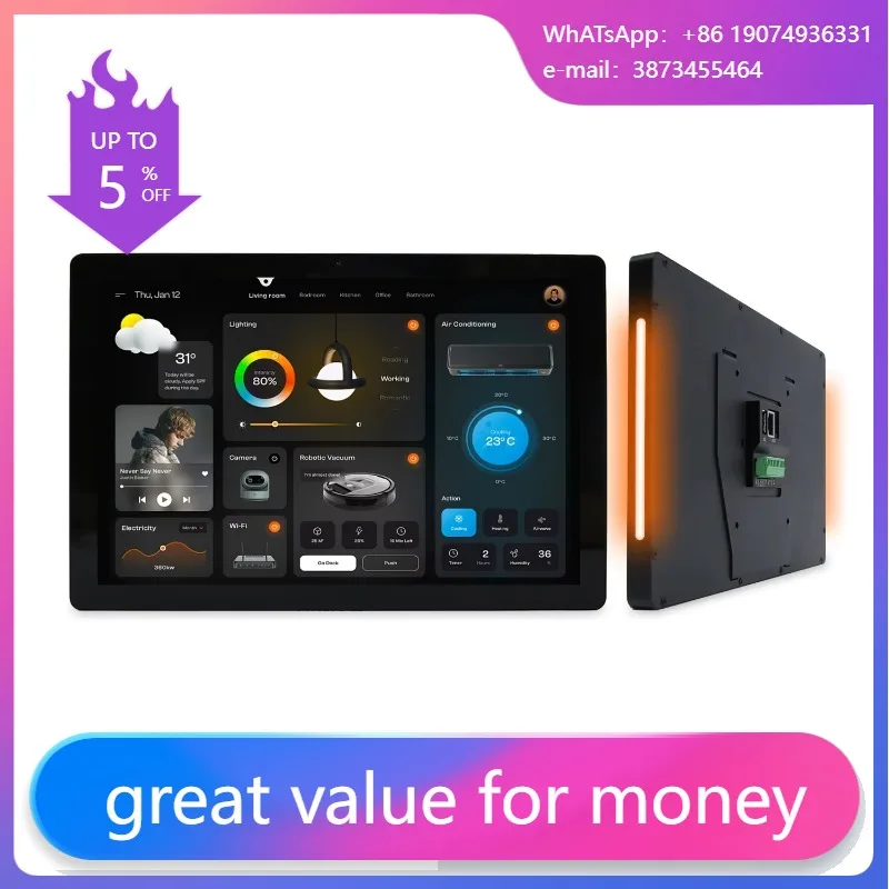 Smart Home Android Tablet Control Panel Wall Mount 10" RK3566 4+32GB POE RS485 IPS Touch Screen Panel