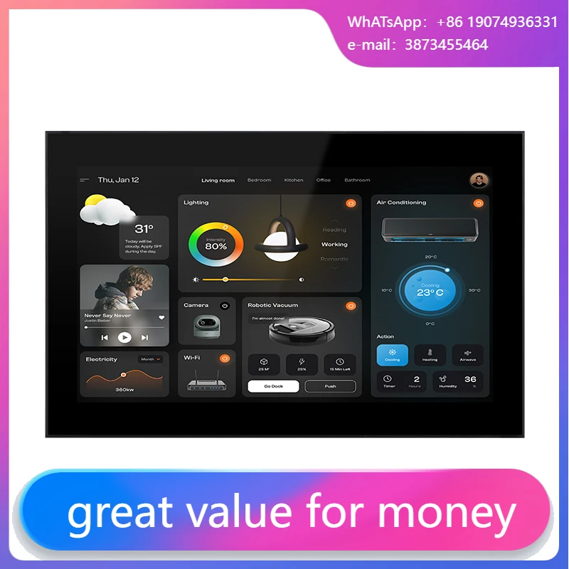 YC-SM14P Portworld Flush Mount 14'' Super Size IOT Home Automation Touch Control Tablet With PoE