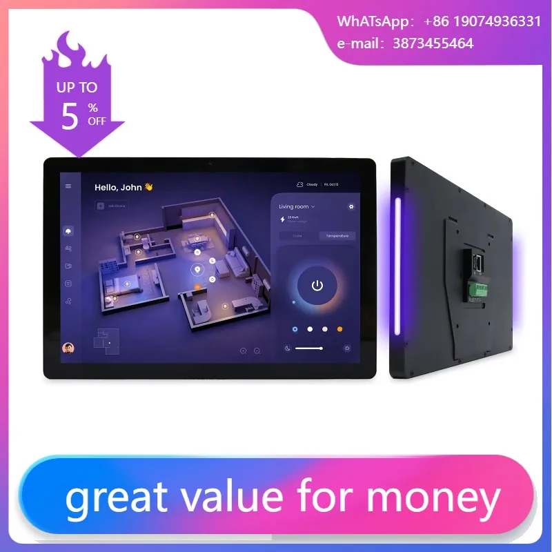 Wall Mount Smart Home Control Panel Android Tablet 5.5/8/10.1" 4+64GB POE RS485 Rugged Industrial Tablet