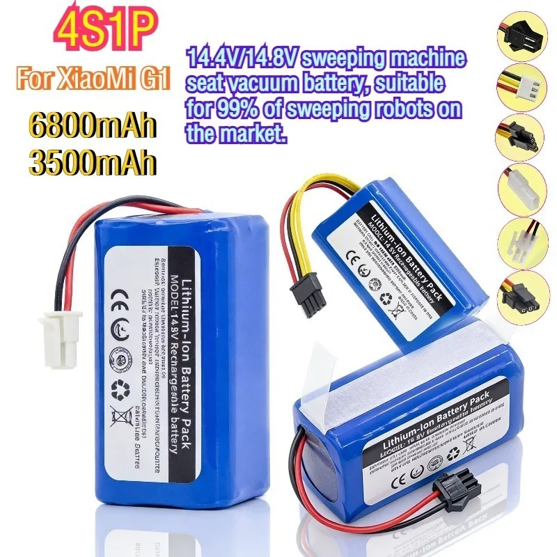 4S1P 14.4V 3500mAh 6800mAh Lithium Ion Battery for Xiaomi Mijia Mi Robot Vacuum Cleaner G1 MJSTG1 H18650CH R30 R35 SKV4136GL