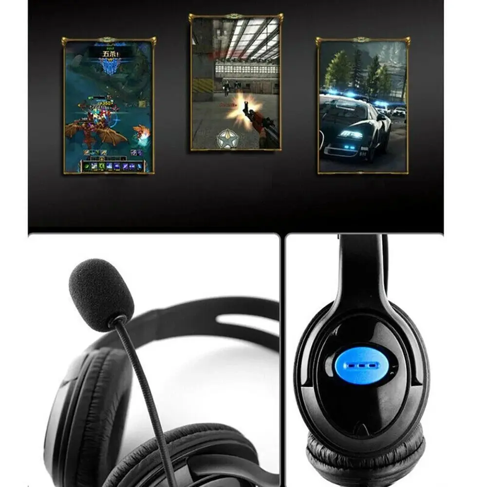 Earbuds with Microphone Wired Gaming Headset Deep Bass Over Ear Music Headphones Noise Isolating 3.5mm Gamer Earphone Laptop PC