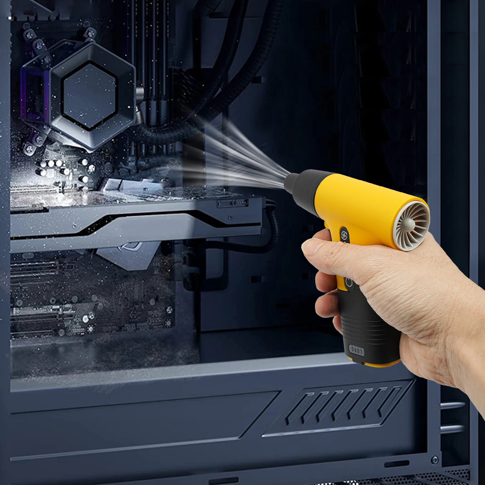 Electric Air Duster 13000RPM Compressed Blower Fan Tiny Cleaner 3 Speeds Adjustable Rechargeable for Keyboard PC Deep, Car, Home