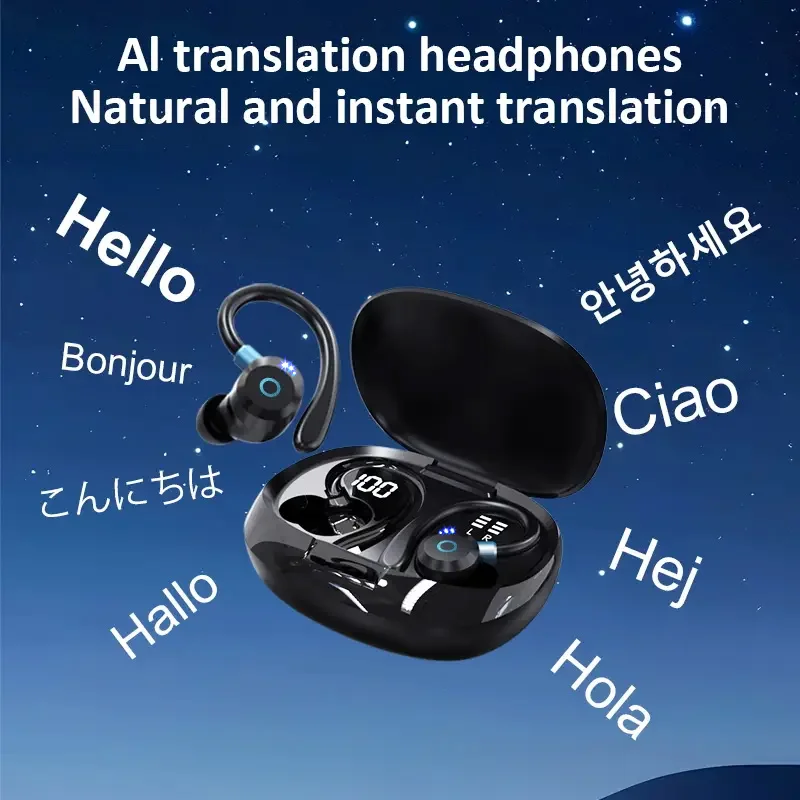 K09 AI Translator Earbuds - Real-Time 144 Languages Instant Translation Bluetooth Headphones