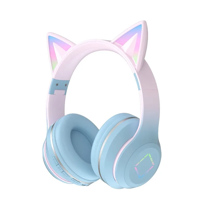wireless overhead headphones RGB Lighting Bluetooth 5.1 Gaming Headset with HD Mic ANC HiFi Stereo Sound for Office Running
