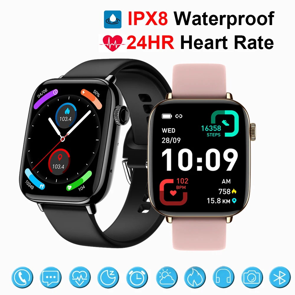 Sport Smart Watch Outdoor Waterproof IP68 Smartwatch Men Women Watch Heart Rate Health Monitor Tracker Watch for Xiaomi iPhone