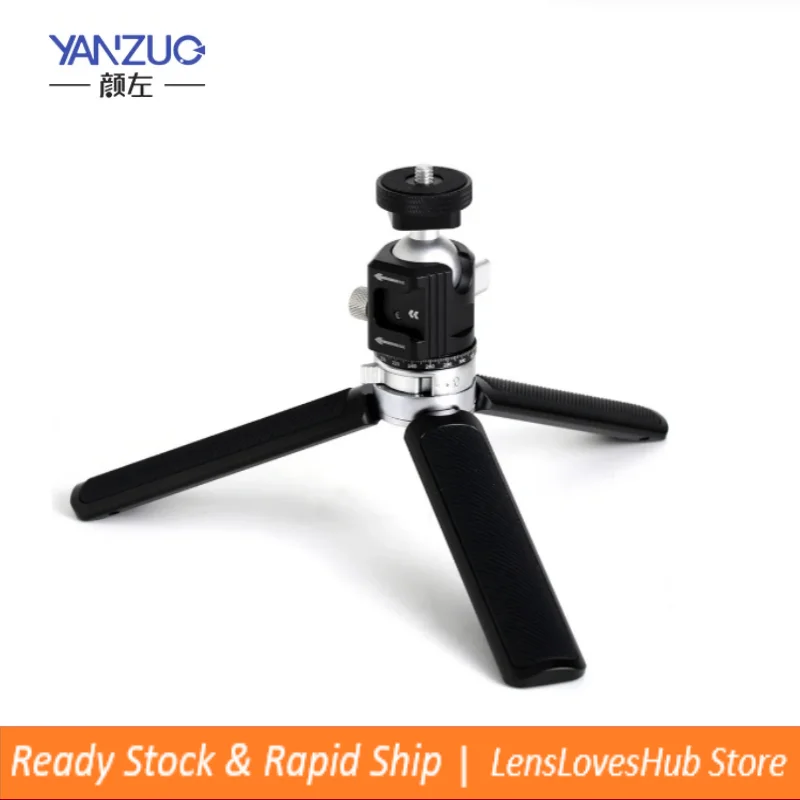 YANZUO Desktop Tripod with Double Boots Constant Spherical PTZ Stand Foldable Hand Grip for DSLR Stabilizer