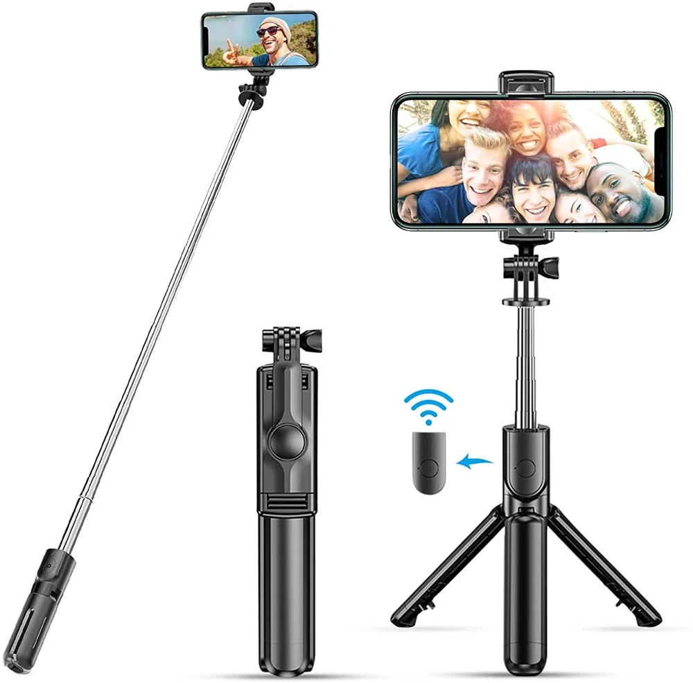 New 2025 Selfie Stick  High Quality Bluetooth Tripod with Fill Light Shutter Remote Control Stylish Portable Foldable Monopods