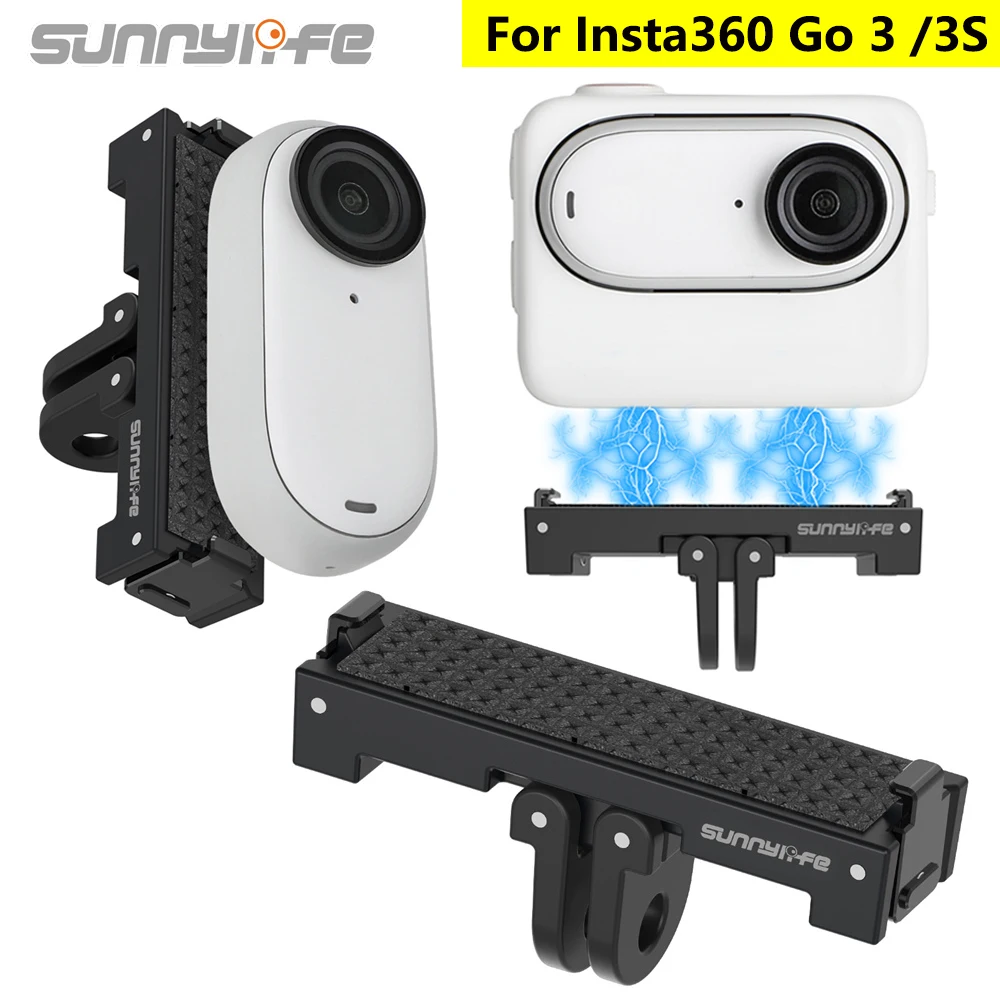 Sunnylife Magnetic Adapter Mount for Insta360 GO 3 /3S Foldable Quick Release Mount Base Camera Tripod Adapter Mount Accessories