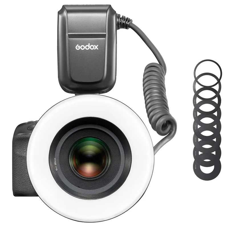 MF-R76 Macro Ring Flash 5000K Ring LED Light Speedlite Flash Light for Canon Nikon and Other DSLR s