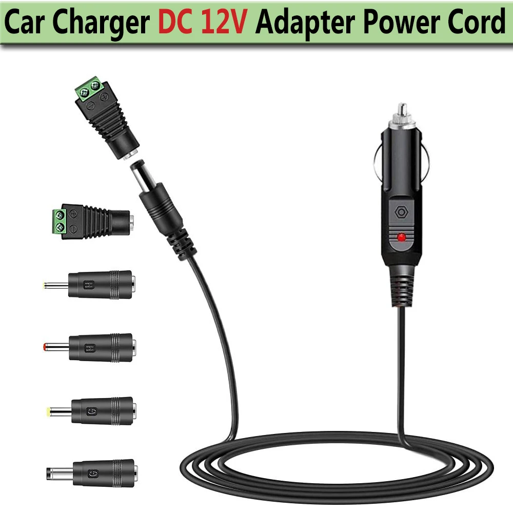 Car Charger 12V DC Adapter Power Cord for Portable DVD Player,GPS,Snailax Seat,LED Light,5.5x2.1mm Plug Power Supply Cable