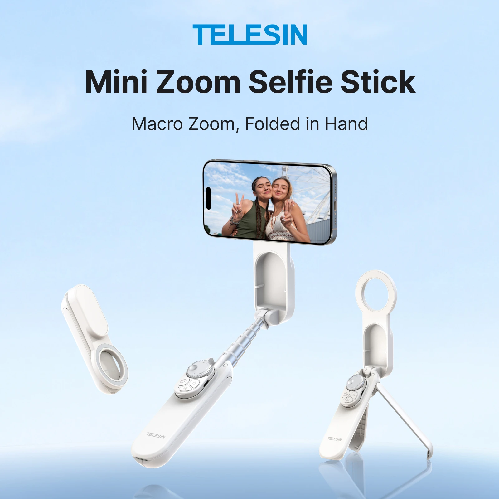 TELESIN Magnetic Quick Release Fill Light Mini Waterproof Selfie Light For DJI Pocket 3 Accessories 3 side Mini Selfie Light