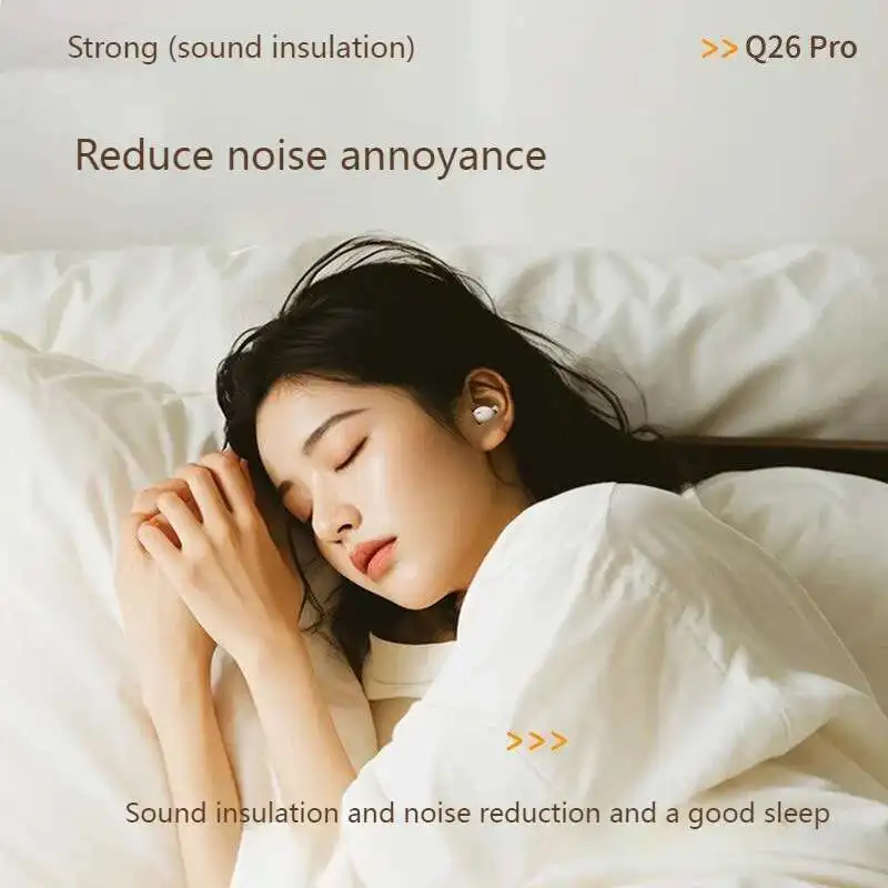 Smart Color Touch Screen Mini Sleep Earphones Invisible Wireless Bluetooth Noise Reduction Earbud Support Memory Card Music Play