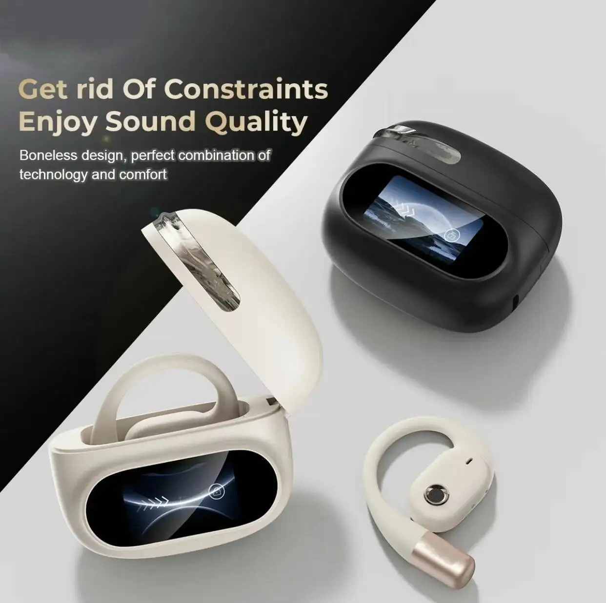 Multi-Languages Simultaneous Interpretation Noise Reduction Earbuds Color Touch Screen Smart Ai Translation Bluetooth Earphones